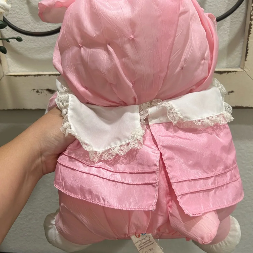Vintage 1980's Puffalump Lamb 1986 Fisher Price Puffalump Lamb Sheep PINK dress